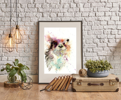 signed LIMITED EDITION PRINT of  original OTTER  painting    - Jen Buckley Art limited edition animal art prints