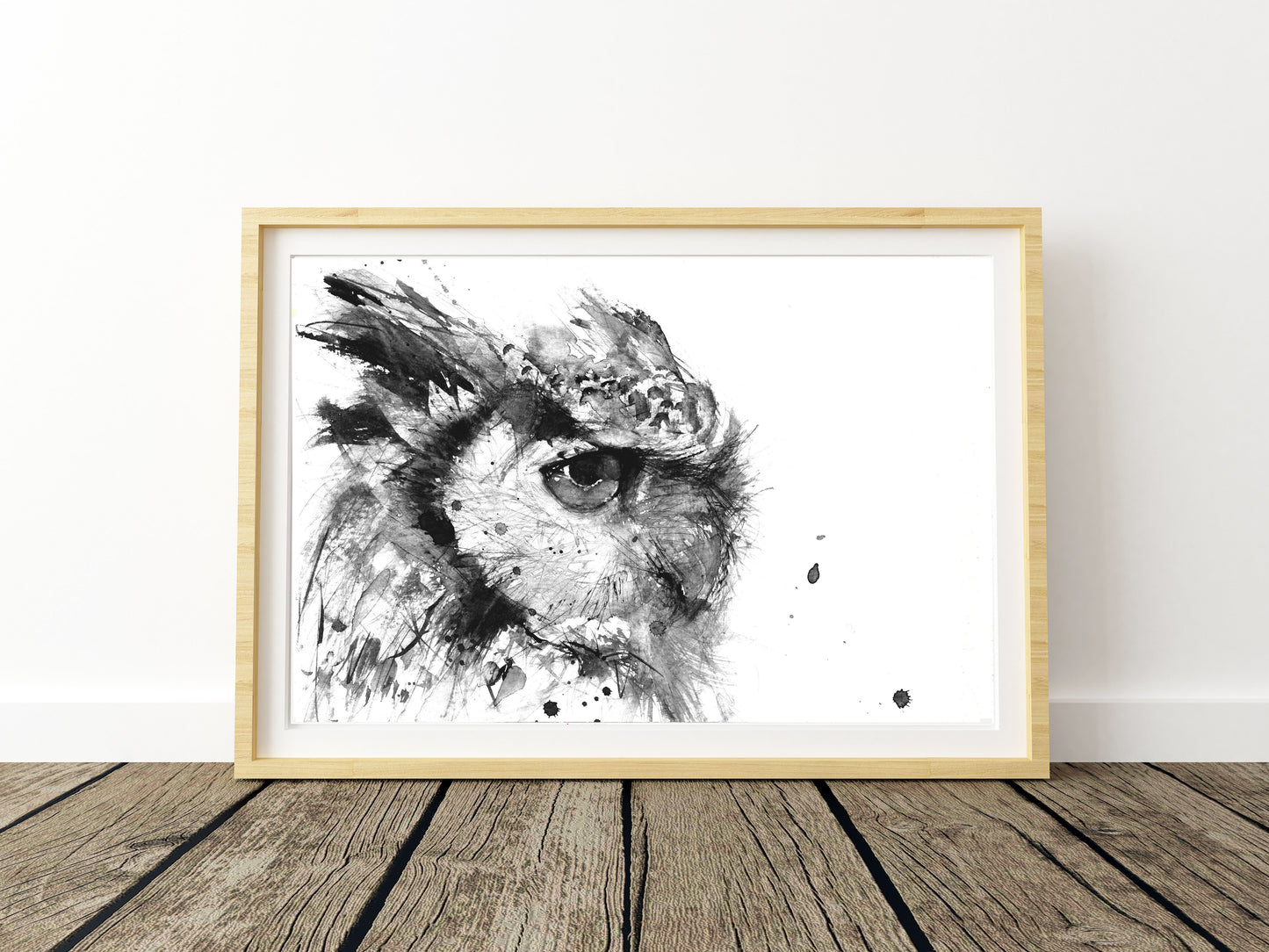 horned owl print by Jen Buckley