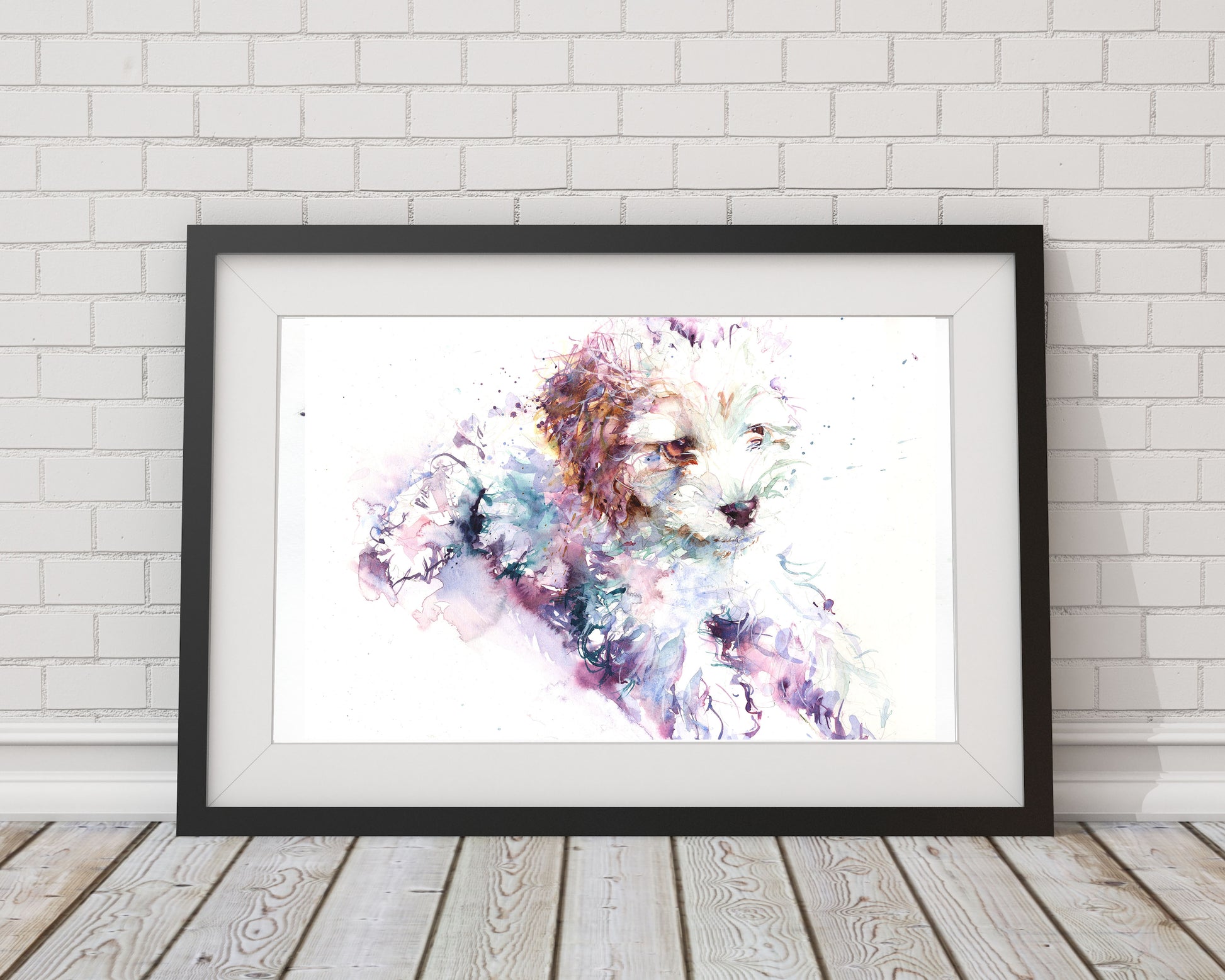 Original watercolour painting "bichon frise puppy" - Jen Buckley Art limited edition animal art prints
