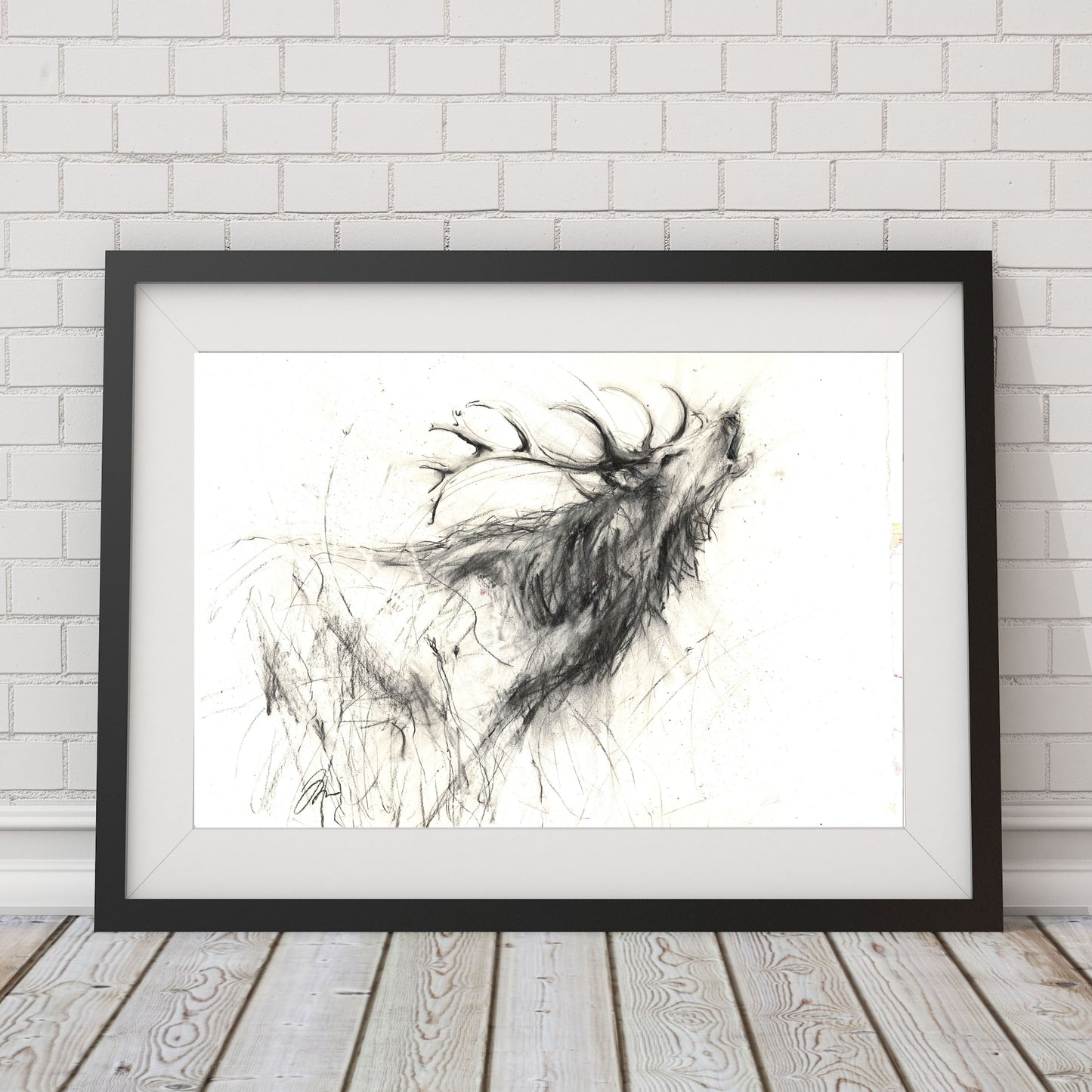 Red deer, stag print 'Calling'  limited edition - Jen Buckley Art limited edition animal art prints