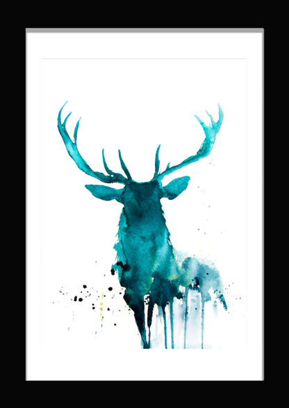 JEN BUCKLEY ART  signed PRINT of my original STAG watercolour - Jen Buckley Art limited edition animal art prints